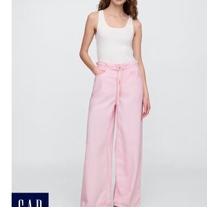 GAP Women's Soft Pink Wide-Leg Trousers